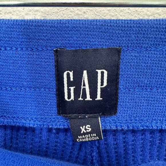 Gap Women's XS Bright Cornflower Blue Waffle Straight Leg Sweats Loungewear - Picture 5 of 5